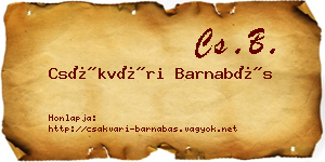 Csákvári Barnabás névjegykártya